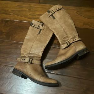 Steve Madden tan leather riding boots